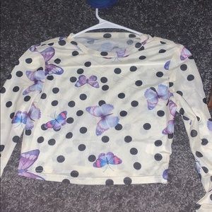 Shein butterfly crop top